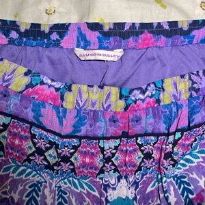 Allison Daley Purple and Blue Floral Skirt